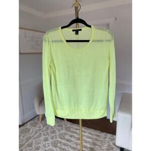 Forever 21 Mesh Shirt Neon Yellow Sheer Y2K Streetwear 90s Summer Boho Festival